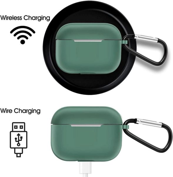 Apple AirPods Kılıf 3.Nesil Uyumlu Kablosuz Şarj Destekli Kılıf Yeşil