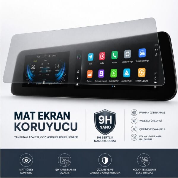 Chery Tiggo 7 Mat Ekran Koruyucu Multimedya ve Gösterge