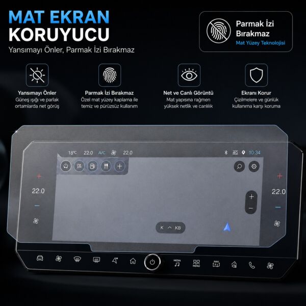 Jeep Compass Mat Ekran Koruyucu 16 inç Multimedya Nano