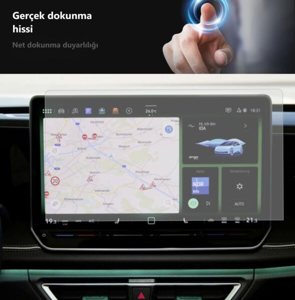Volkswagen Golf 12.9 inç Mat Ekran Koruyucu Multimedya 2024