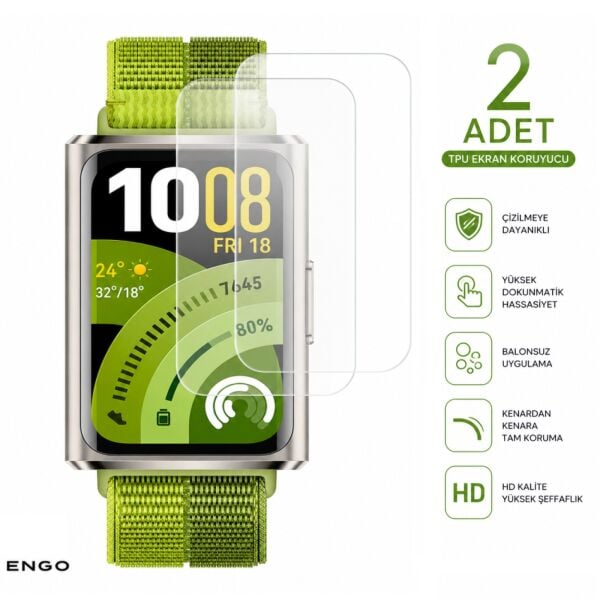 Huawei Band 11 Pro Ekran Koruyucu TPU Şeffaf Film 2 Adet