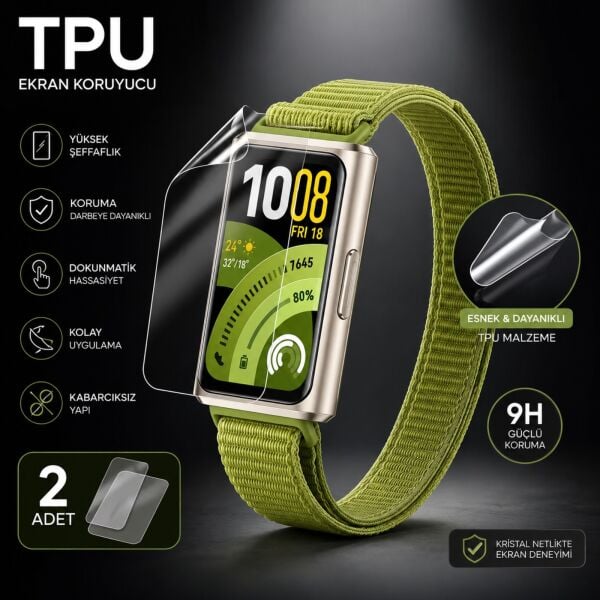 Huawei Band 11 Pro Ekran Koruyucu TPU Şeffaf Film 2 Adet