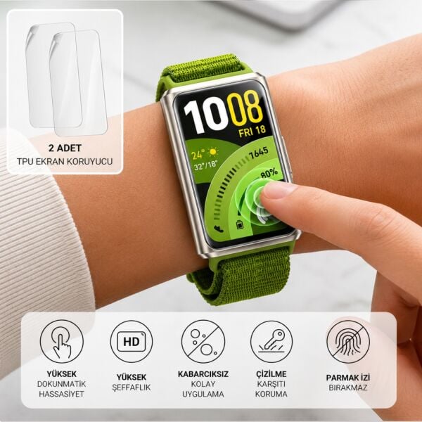 Huawei Band 11 Pro Ekran Koruyucu TPU Şeffaf Film 2 Adet
