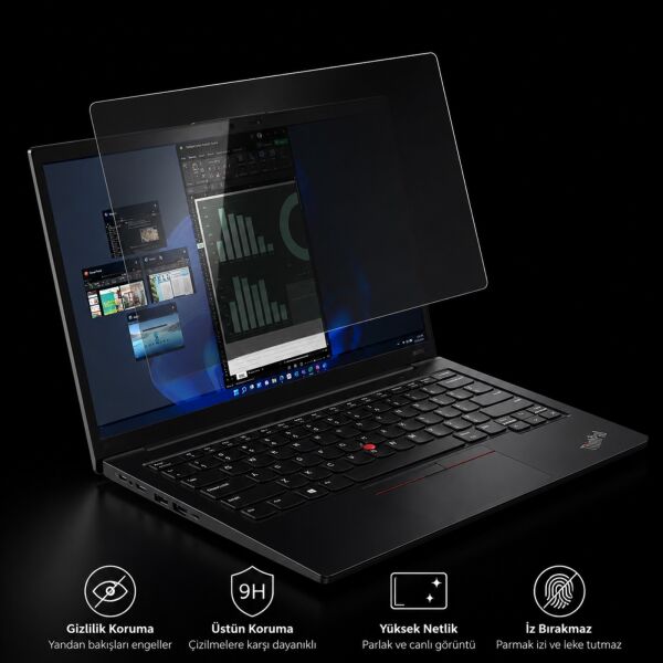 Lenovo ThinkPad E14 Gen 7 Hayalet Ekran Koruyucu 14 inç Anti Spy Gizlilik 16:10