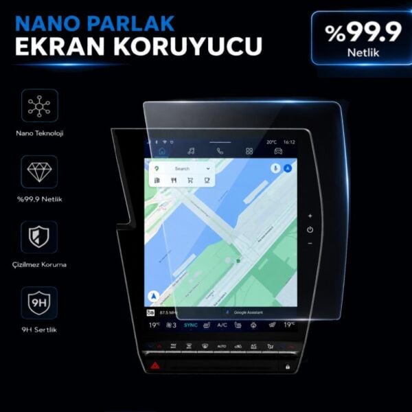 Renault Scenic E-Tech Ekran Koruyucu Multimedya 12 inç