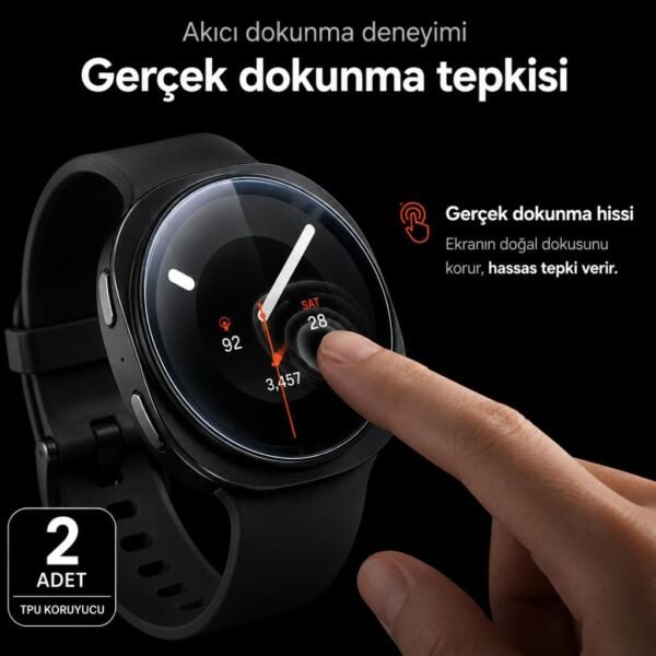 Samsung Galaxy Watch 9 40mm Ekran Koruyucu TPU, Tam Kaplayan Akıllı Saat Koruması 2 Adet, Çizilmeye Dayanıklı Koruma SM-L340