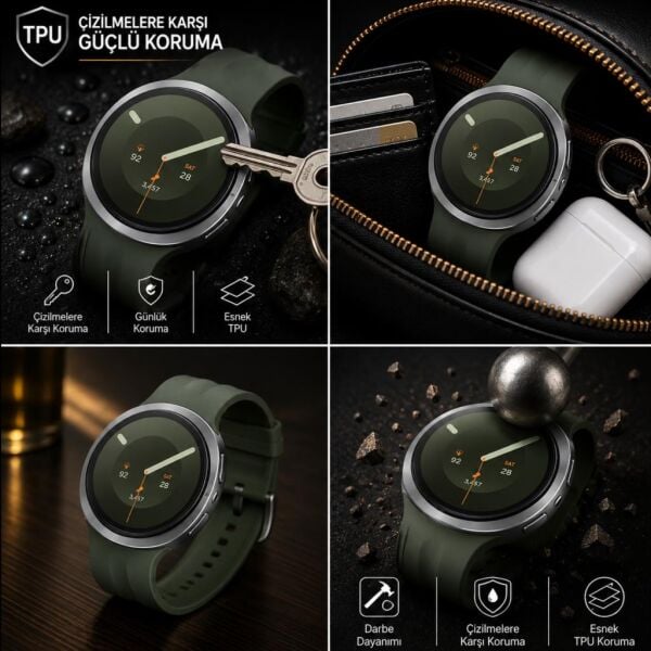 Samsung Galaxy Watch 9 44mm Ekran Koruyucu TPU, Tam Kaplayan Akıllı Saat Koruması 2 Adet, Çizilmeye Dayanıklı Koruma SM-L350