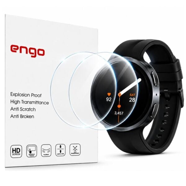 Samsung Galaxy Watch 9 40mm Ekran Koruyucu Nano Parlak Çizilmeye Dayanıklı Akıllı Saat Koruması, 9H Kırılmaz Esnek Cam, Hd Şeffaf 2 Adet SM-L340