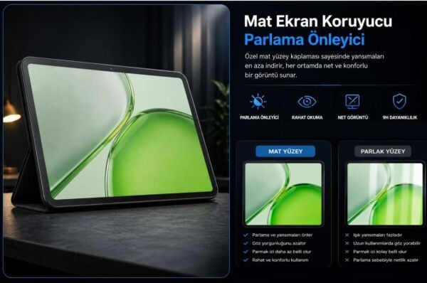 Honor Pad X9b Max Mat Ekran Koruyucu 13 İnç Parmak İzi Bırakmayan Yansıma Ve Parlama Önleyici Koruma, 9H Kırılmaz Esnek Nano Cam