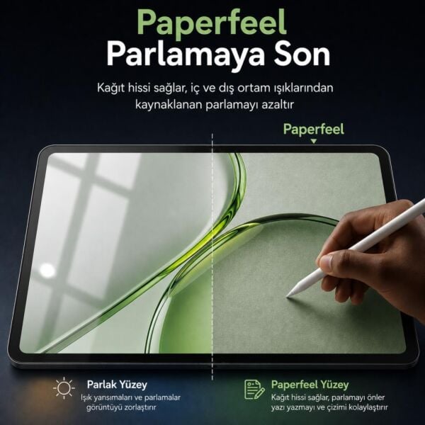 Honor Pad X9b Max Paperfeel Ekran Koruyucu 13 İnç, Kağıt Hissi Veren Mat Dokulu Yüzey, Kalem Uyumlu, Not Alma ve Çizim İçin
