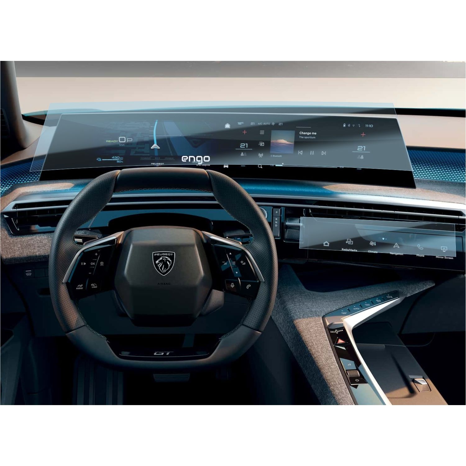 Peugeot 3008 GT Ekran Koruyucu 21 inç i-Cockpit Klima Ekranı