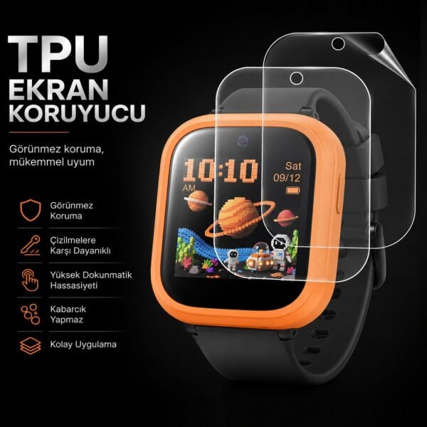 TCL Kids Watch K5 Ekran Koruyucu TPU, Tam Kaplayan Akıllı Çocuk Saat Koruması 2 Adet, Çizilmeye Dayanıklı Koruma MT50V