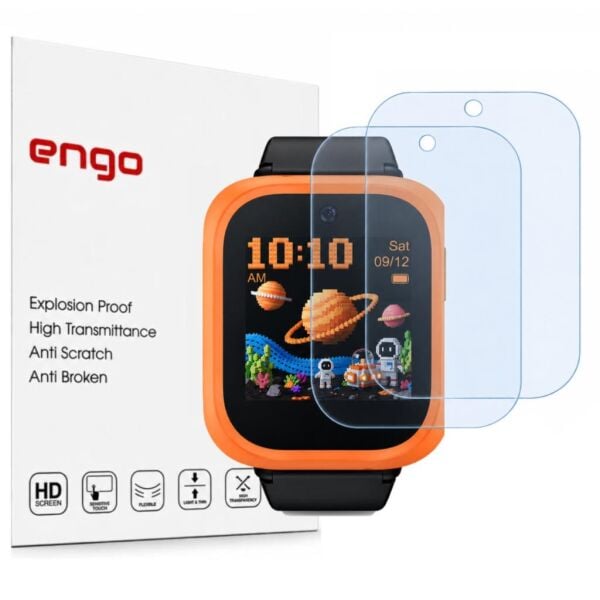TCL Kids Watch K5 Ekran Koruyucu Nano Parlak Çizilmeye Dayanıklı Akıllı Saat Koruması, 9H Kırılmaz Esnek Cam, Hd Şeffaf 2 Adet MT50V