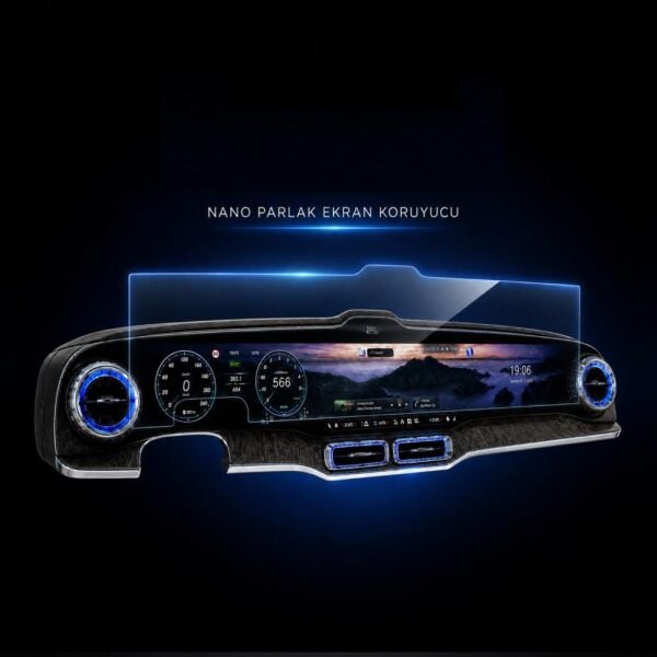Mercedes GLC Ekran Koruyucu 39.1 İnç Multimedya Ve Gösterge, 9H Nano Parlak Çizilmeye Karşı Dayanıklı Koruma