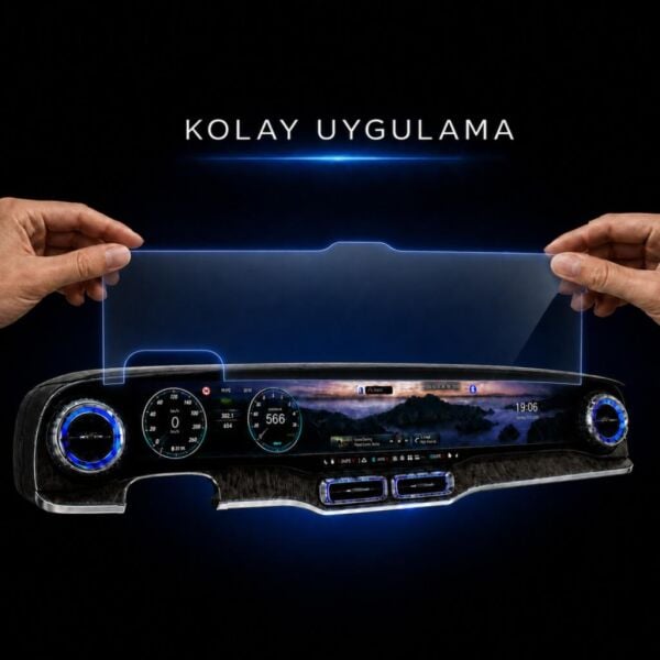 Mercedes GLC Ekran Koruyucu 39.1 İnç Multimedya Ve Gösterge, 9H Nano Parlak Çizilmeye Karşı Dayanıklı Koruma