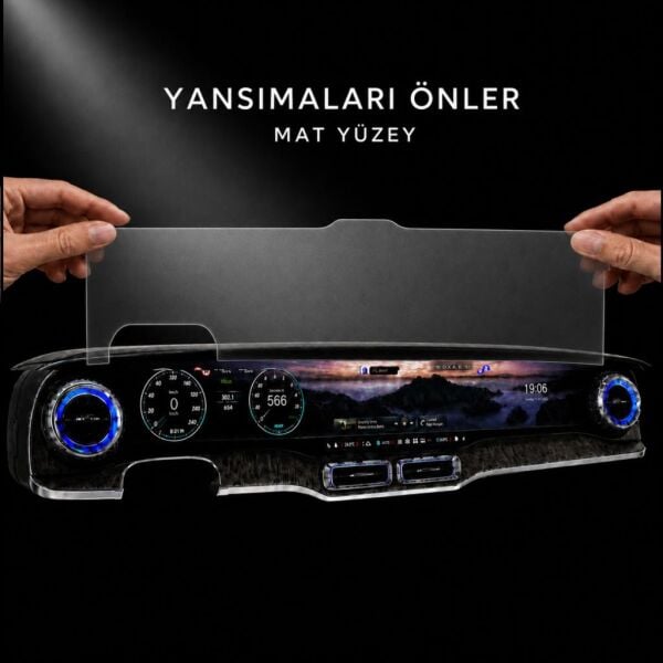 Mercedes GLC Mat Ekran Koruyucu 39.1 İnç Multimedya Ve Gösterge, Yansıma Ve Parlama Önleyici 9H Nano Cam