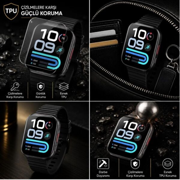 Xiaomi Redmi Watch 6 Lite Ekran Koruyucu TPU, Tam Kaplayan Akıllı Saat Koruması 2 Adet, Çizilmeye Dayanıklı Şeffaf Koruma