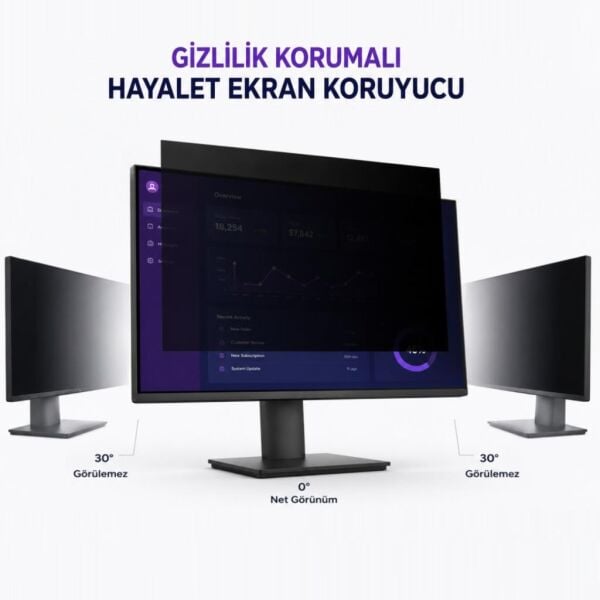 Dell Pro E2425HSM 23.8 İnç Hayalet Ekran Koruyucu, Yandan Görünmeyen Anti-Spy Gizlilik (Privacy) Koruması, 9H Nano Esnek Cam