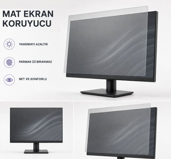 Dell Pro E2425HSM 23.8 İnç Mat Ekran Koruyucu, Parmak İzi Bırakmayan Yansıma Ve Parlama Önleyici Koruma, 9H Esnek Nano Cam