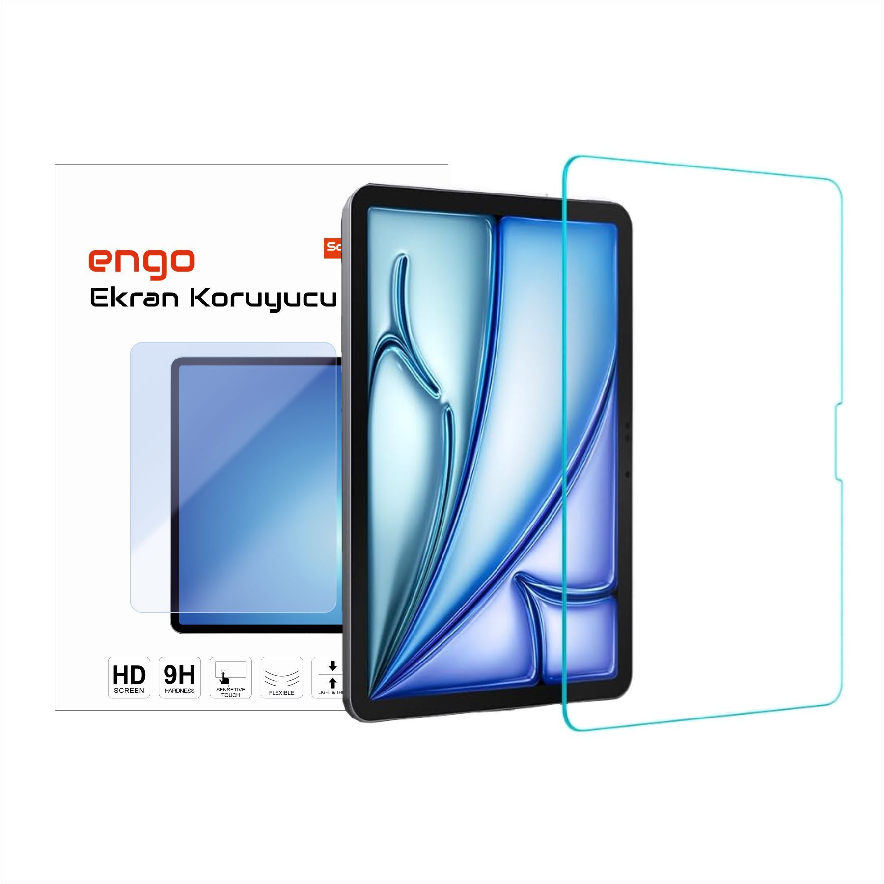 Apple iPad Air 11 inç Ekran Koruyucu  M4 M3 M2 Uyumlu Şeffaf Nano Cam
