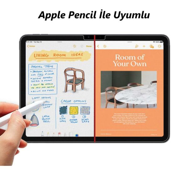 Apple iPad Air 11 inç Paperfeel Ekran Koruyucu  M4 M3 M2 Uyumlu Şeffaf Nano Cam