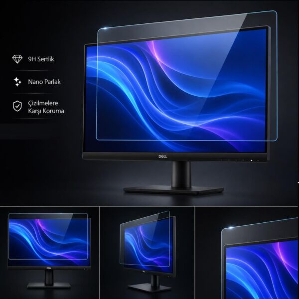 Dell Pro E2425HSM 23.8 İnç Ekran Koruyucu 9H Nano Parlak, Kırılmaz Esnek Cam, Çizilmeye Dayanıklı Şeffaf Yüzey