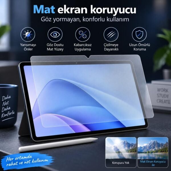 Honor Pad 20 Pro İle Uyumlu Mat Ekran Koruyucu 12.1 İnç Parmak İzi Bırakmayan Yansıma Ve Parlama Önleyici Koruma, 9H Kırılmaz Esnek Nano Cam