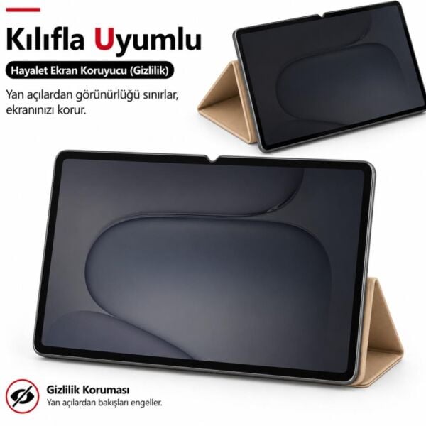Honor Pad 20 Pro İle Uyumlu Hayalet Ekran Koruyucu 12.1 İnç Yandan Görünmeyen Anti-Spy Gizlilik (Privacy) Koruması, 9H Nano Kırılmaz Esnek Cam, Parlama Ve Parmak İzi Önleyici
