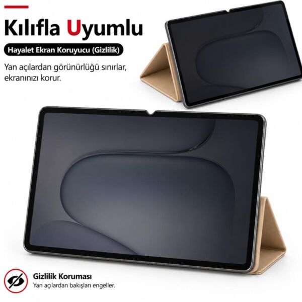 Honor Pad 20/ Pad 20 Pro Hayalet Ekran Koruyucu 12.1 İnç Yandan Görünmeyen Anti-Spy Gizlilik (Privacy) Koruması, 9H Nano Kırılmaz Esnek Cam, Parlama Ve Parmak İzi Önleyici