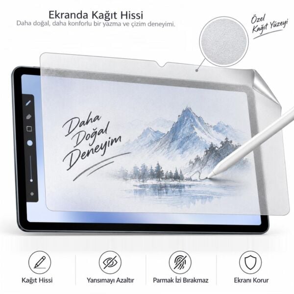 Honor Pad 20 Pro İle Uyumlu Paperfeel Ekran Koruyucu 12.1 İnç, Kağıt Hissi Veren Mat Dokulu Yüzey, Kalem Uyumlu, Not Alma ve Çizim İçin