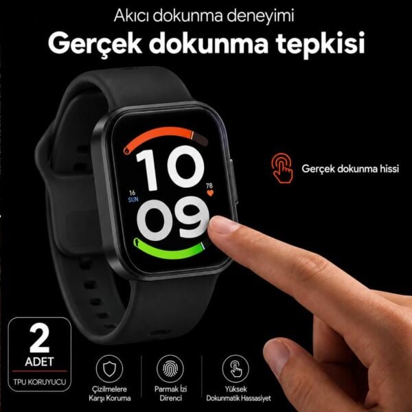 Xiaomi Redmi Watch 6 İle Uyumlu Ekran Koruyucu TPU, Tam Kaplayan Akıllı Saat Koruması 2 Adet, Çizilmeye Dayanıklı Şeffaf Koruma