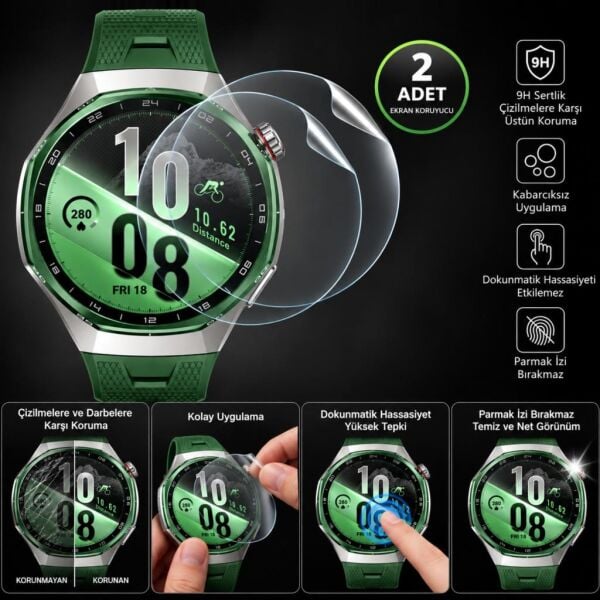 Huawei Watch GT 7 Pro Ekran Koruyucu TPU, Tam Kaplayan Akıllı Saat Koruması 2 Adet, Çizilmeye Dayanıklı Şeffaf Koruma