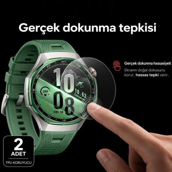 Huawei Watch GT 7 Pro Ekran Koruyucu TPU, Tam Kaplayan Akıllı Saat Koruması 2 Adet, Çizilmeye Dayanıklı Şeffaf Koruma