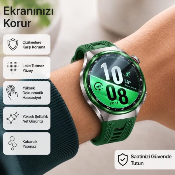 Huawei Watch GT 7 Pro İle Uyumlu Ekran Koruyucu Nano Parlak Çizilmeye Dayanıklı Akıllı Saat Koruması, 9H Kırılmaz Esnek Cam, Hd Şeffaf 2 Adet