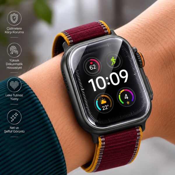 Apple Watch Ultra 4 49mm Ekran Koruyucu TPU A3579 Şeffaf Çizilmeye Dayanıklı Esnek Yapı 2 Adet