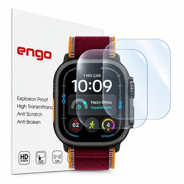 Apple Watch Ultra 4 49mm Ekran Koruyucu A3579 Nano Parlak 9H Esnek Cam Çizilmeye Dayanıklı