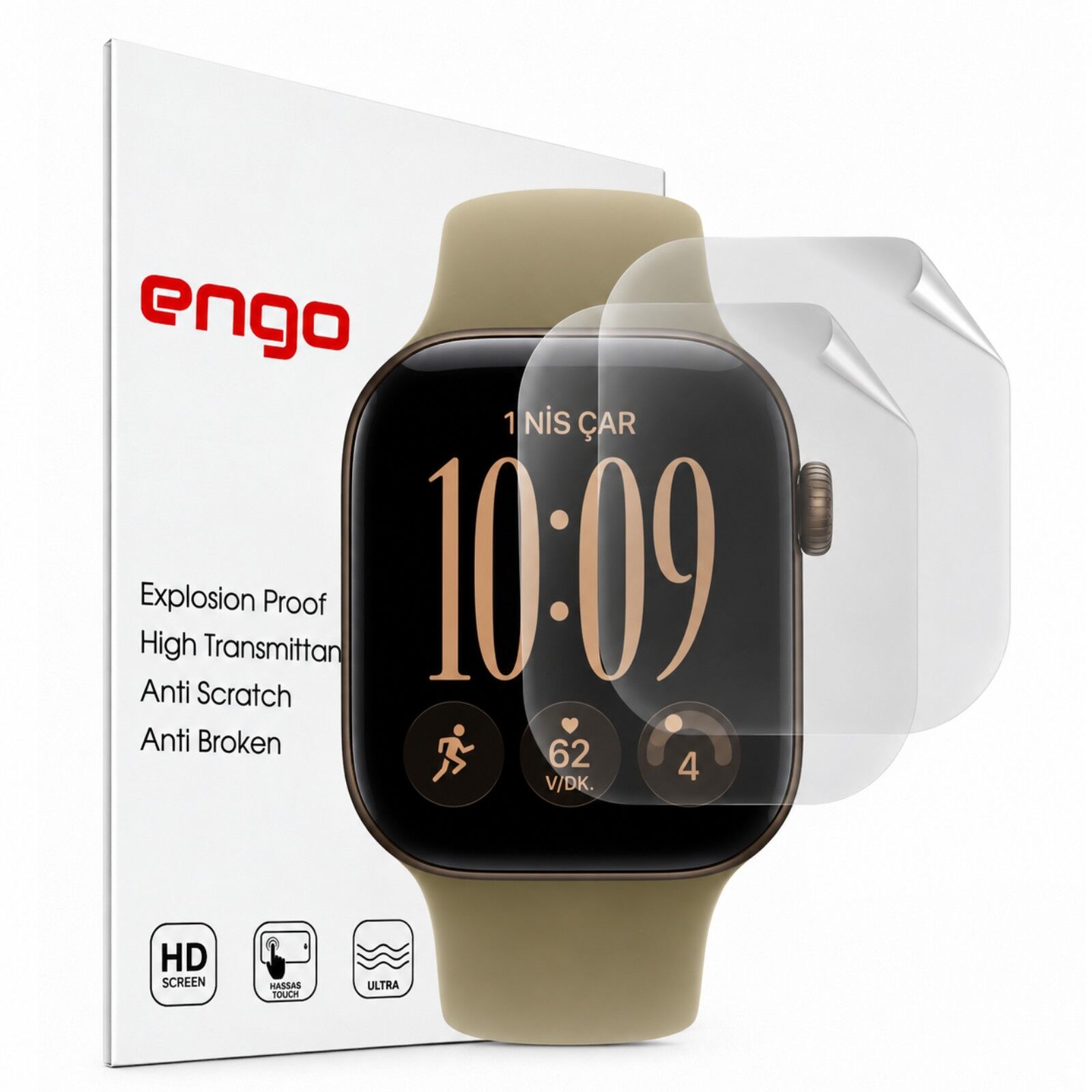 Apple Watch Series 12 42mm Ekran Koruyucu TPU A3582 Şeffaf Çizilmeye Dayanıklı Akıllı Saat Koruması 2 Adet