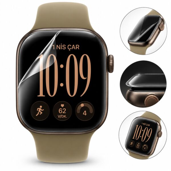 Apple Watch Series 12 42mm Ekran Koruyucu TPU A3582 Şeffaf Çizilmeye Dayanıklı Akıllı Saat Koruması 2 Adet