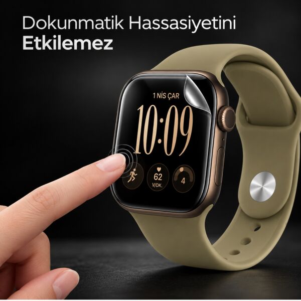 Apple Watch Series 12 42mm Ekran Koruyucu TPU A3582 Şeffaf Çizilmeye Dayanıklı Akıllı Saat Koruması 2 Adet