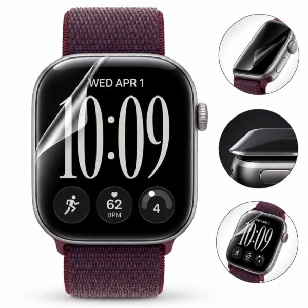 Apple Watch Series 12 46mm Ekran Koruyucu A3587 TPU Şeffaf Çizilmeye Dayanıklı Esnek Yapı 2 Adet