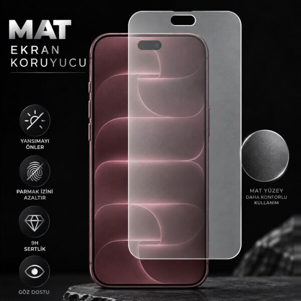 Apple iPhone 18 Pro Max Mat Ekran Koruyucu A3717 6.9 İnç Yansıma Ve Parlama Azaltıcı Parmak İzi Bırakmayan 9H Esnek Nano Cam