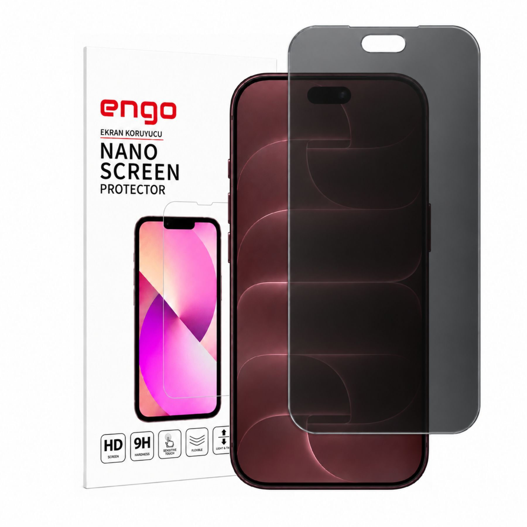 Apple iPhone 18 Pro Max Hayalet Ekran Koruyucu A3717 Anti-Spy Gizlilik Koruması 9H Esnek Nano Yapı Parlama Azaltıcı Mat Yüzey
