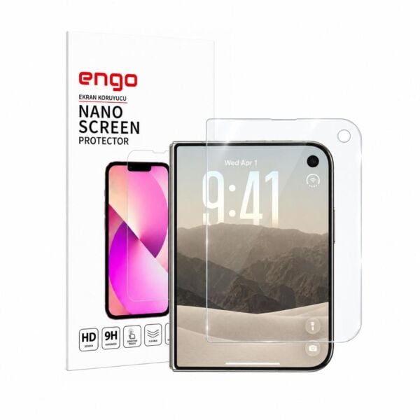 Apple iPhone Duo Dış Ekran Koruyucu 5.4 İnç A3720 Nano Parlak 9H Esnek Şeffaf Çizilme Dirençli