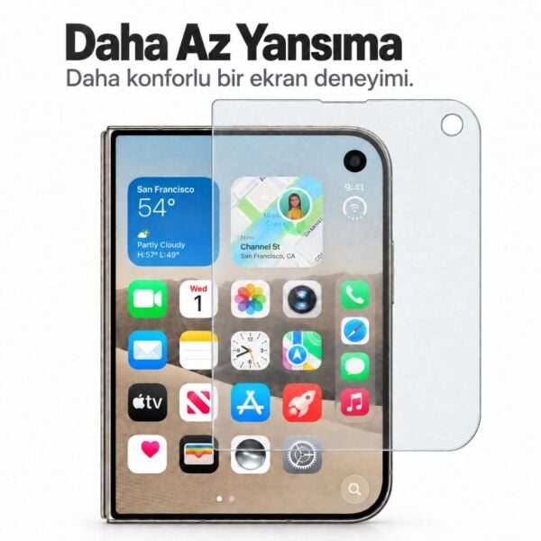 Apple iPhone Duo Dış Mat Ekran Koruyucu 5.4 İnç A3720 Mat Ekran Koruyucu A3717 6.9 İnç Yansıma Ve Parlama Azaltıcı Parmak İzi Bırakmayan 9H Esnek Nano Cam