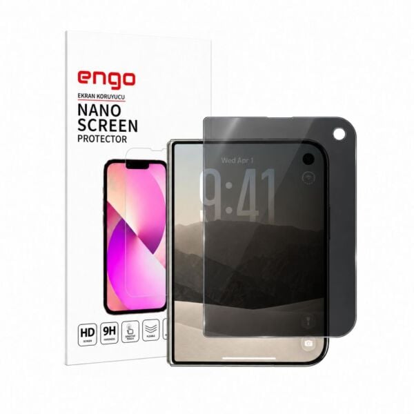 Apple iPhone Duo Hayalet Ekran Koruyucu 5.4 İnç A3720 Anti-Spy Gizlilik Koruması 9H Esnek Nano Yapı Parlama Azaltıcı Mat Yüzey