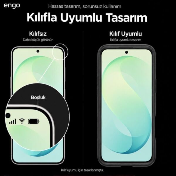 Samsung Galaxy S26 FE İle Uyumlu Ekran Koruyucu SM-S741B Nano Parlak 9H Kırılmaz Esnek Cam Çizilmeye Dayanıklı Şeffaf