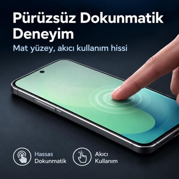 Samsung Galaxy S26 FE İle Uyumlu Mat Ekran Koruyucu SM-S741B Yansıma Ve Parlama Azaltıcı Parmak İzi Bırakmayan 9H Esnek Nano Cam