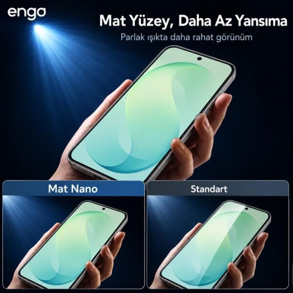 Samsung Galaxy S26 FE İle Uyumlu Mat Ekran Koruyucu SM-S741B Yansıma Ve Parlama Azaltıcı Parmak İzi Bırakmayan 9H Esnek Nano Cam