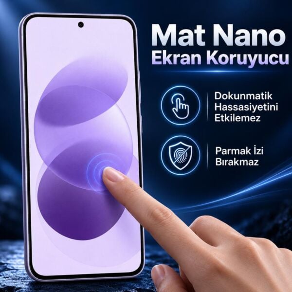 Redmi Note 17 Mat Ekran Koruyucu 6.99 İnç, Anti-Glare Yansıma Önleyici, Çizilmeye Dayanıklı Kırılmaz Nano Cam