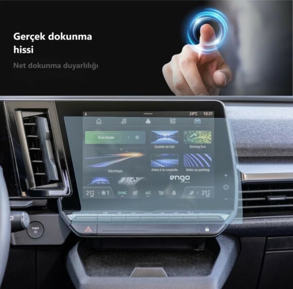 Renault Austral Multimedya Ekran Koruyucu Şeffaf Nano 9 inç